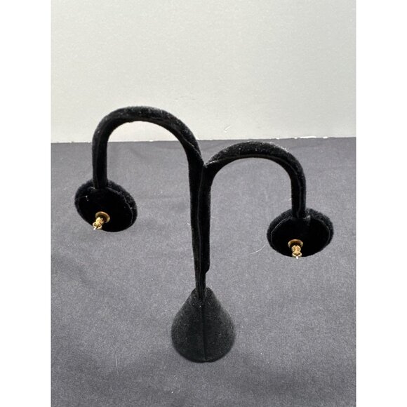 Vintage Monet Gold-Tone Crystal Octagon Stud Earrings Art Deco - Picture 3 of 8